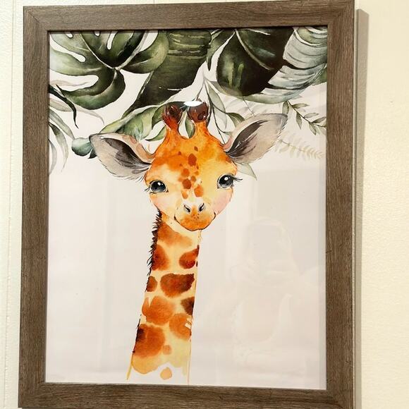 Safari Baby Animal Themed Nursery Unframed Artwork - 18" x 22" Giraffe - Picture 2 of 5